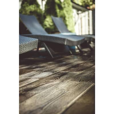 75 sq. ft. Barnwood Plank Patio-On-A-Pallet Paver Set in Brown