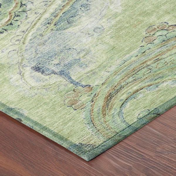 Chantille Machine Washable Indoor/Outdoor Abstract ACN2748 Aloe 10 ft. x 14 ft. Area Rug