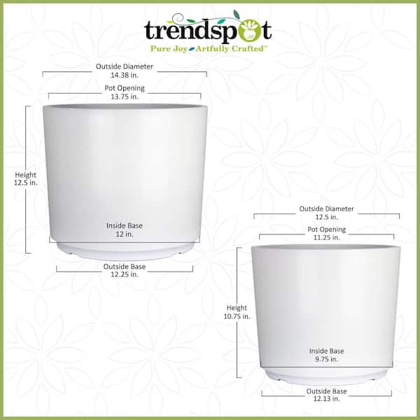Trendspot 12.5 in. and 14.5 in. Resin Cylinder Planter