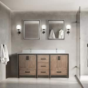 Ziva 72 in W x 22 in D Rustic Barnwood Double Bath Vanity