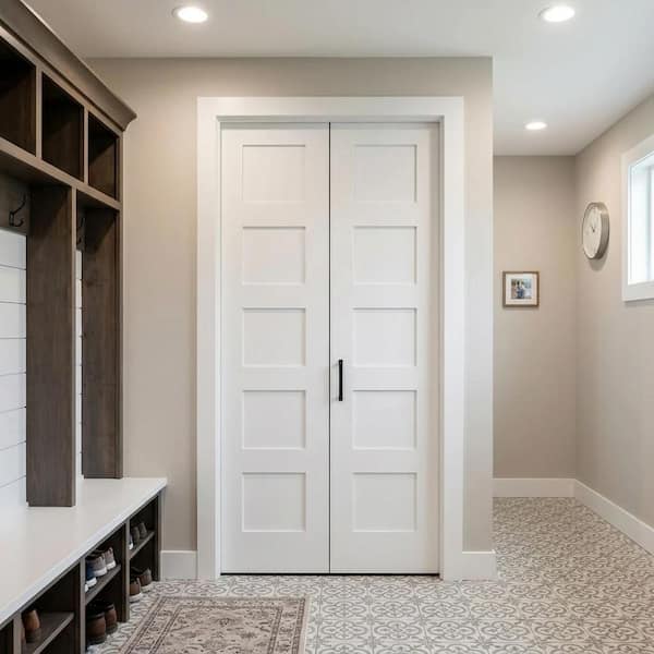 Krosswood Doors 24 in. x 80 in. Shaker 5-Panel Solid Core Primed