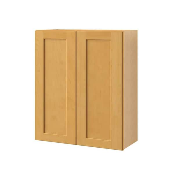 Aberdeen Recessed 42 in. W x 30 in. H x 12 in. D in Caramel Plywood Assembled Wall Cabinet