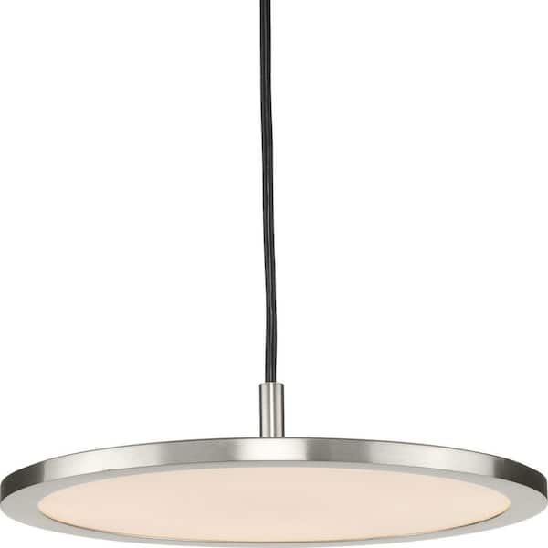 Progress Lighting Everlume 20-Watt Integrated LED 1-Light for Kitchen Brushed Nickel Modern Integrated LED Pendant Light for Kitchen