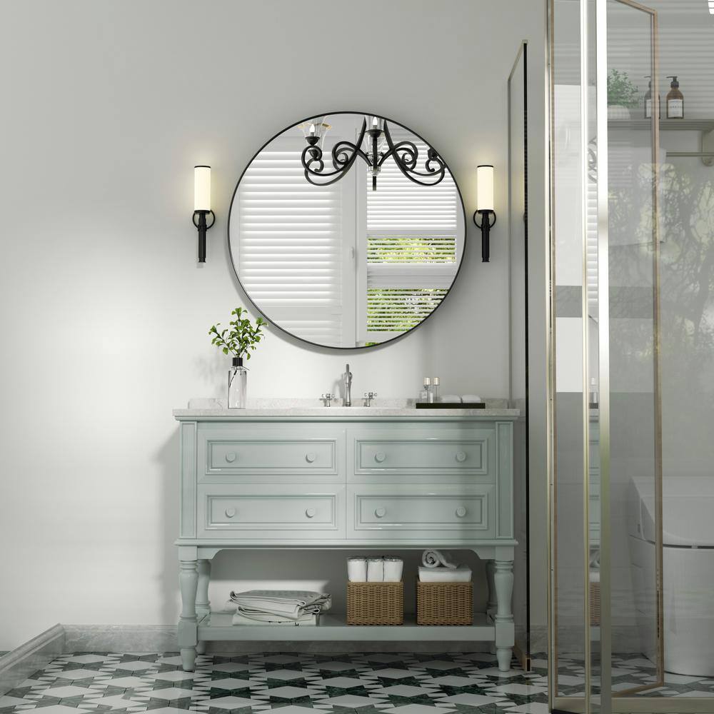 Oval Silver and Gold Metal Framed Bathroom Mirror