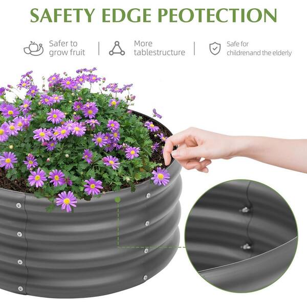 Oyezvary 2-Pack Galvanized Raised Garden Bed 24 in. L x 24