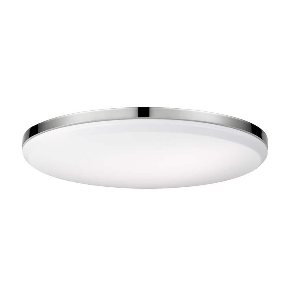Ellington 28-Watt Chrome Integrated LED Ceiling Flush Mount