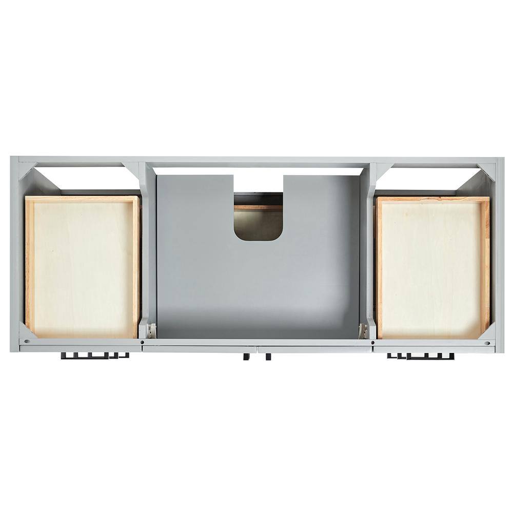 Gray Single Sink Bathroom Vanity with Italian Carrara Marble Top