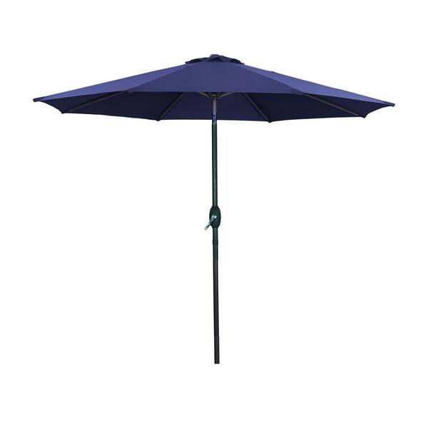 Tidoin 9 ft. Aluminum Market Umbrella Tilt Patio Umbrella in Dark Blue