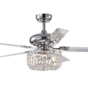Silver Orchid Campbell 48 in. Indoor Chrome Remote Controlled Ceiling Fan with Light Kit