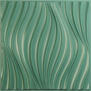 19-5/8"W x 19-5/8"H Billow EnduraWall Decorative 3D Wall Panel, Sea Mist (12-Pack for 32.04 Sq.Ft.)