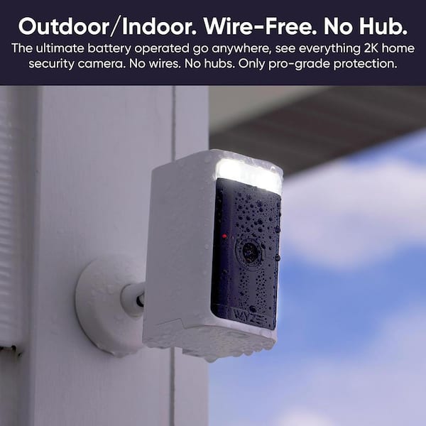 Battery Cam Pro, Wireless Indoor/Outdoor Home Security Camera, with 2k HD Color Night Vision and Built-In Spotlight