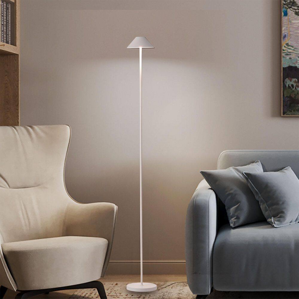 58 in. White Smart RGB Integrated LED Dimmable Waterproof Rechargeable Standard Floor Lamp for Living Room and Outdoor price history on PriceWatchPro