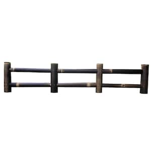 12 in. Black Bamboo Post and Rail Garden Fence