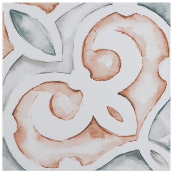 Merola Tile Saint Germain Chaud Deco Simone 5-3/4 in. x 5-3/4 in. Porcelain Floor and Wall Take Home Tile Sample