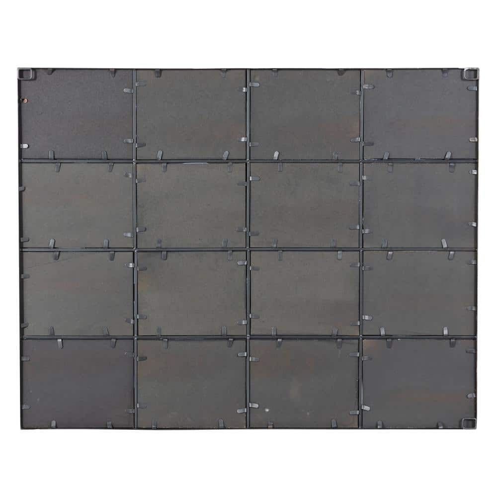 Black Window Pane Industrial Full-Length Wall Mirror 48"