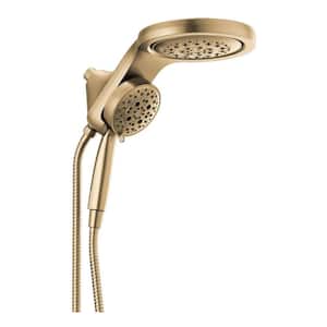 HydroRain 5-Spray Patterns 2.5 GPM 6 in. Wall Mount Dual Shower Heads in Champagne Bronze