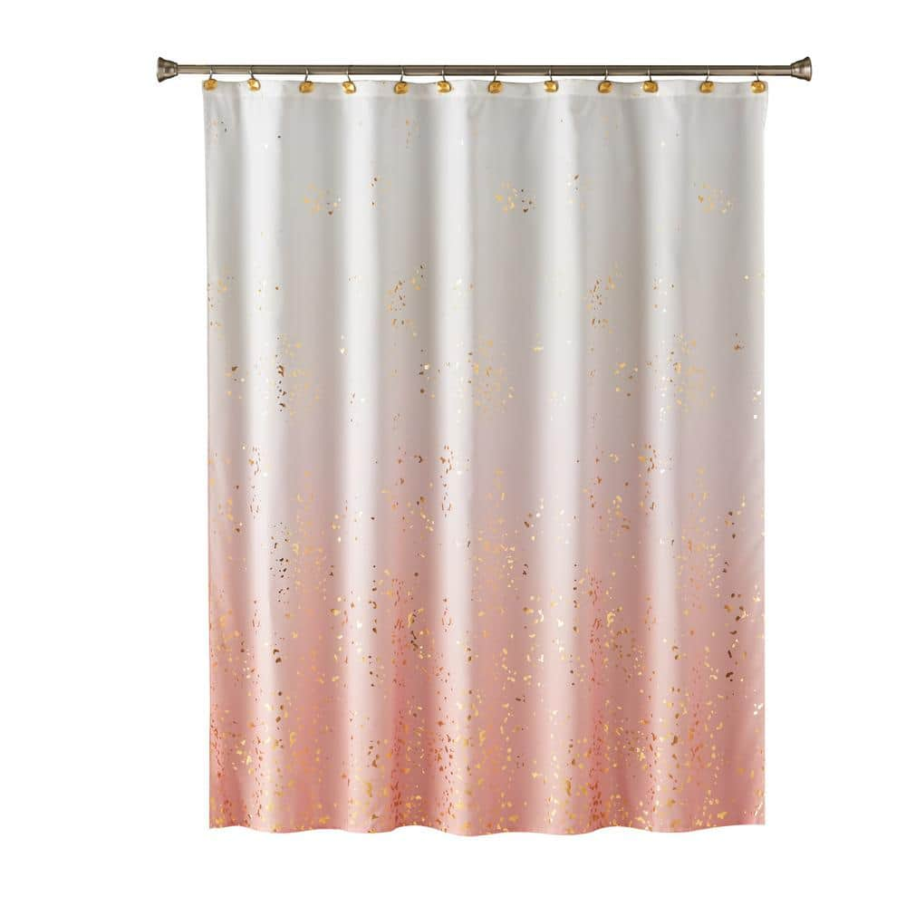 SKL Home Watercolor Ocean Fabric Shower Curtain, Multicolor, 70 x 72