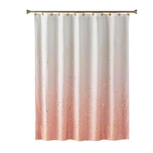 72 in. Pink Splatter Fabric Shower Curtain