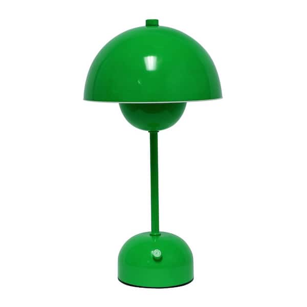 Simple Designs 11.8 in. Portable Mushroom Task Reading Dimming LED Touch Stick Lamp for Office, Living Room, Entryway, Bedroom, Green