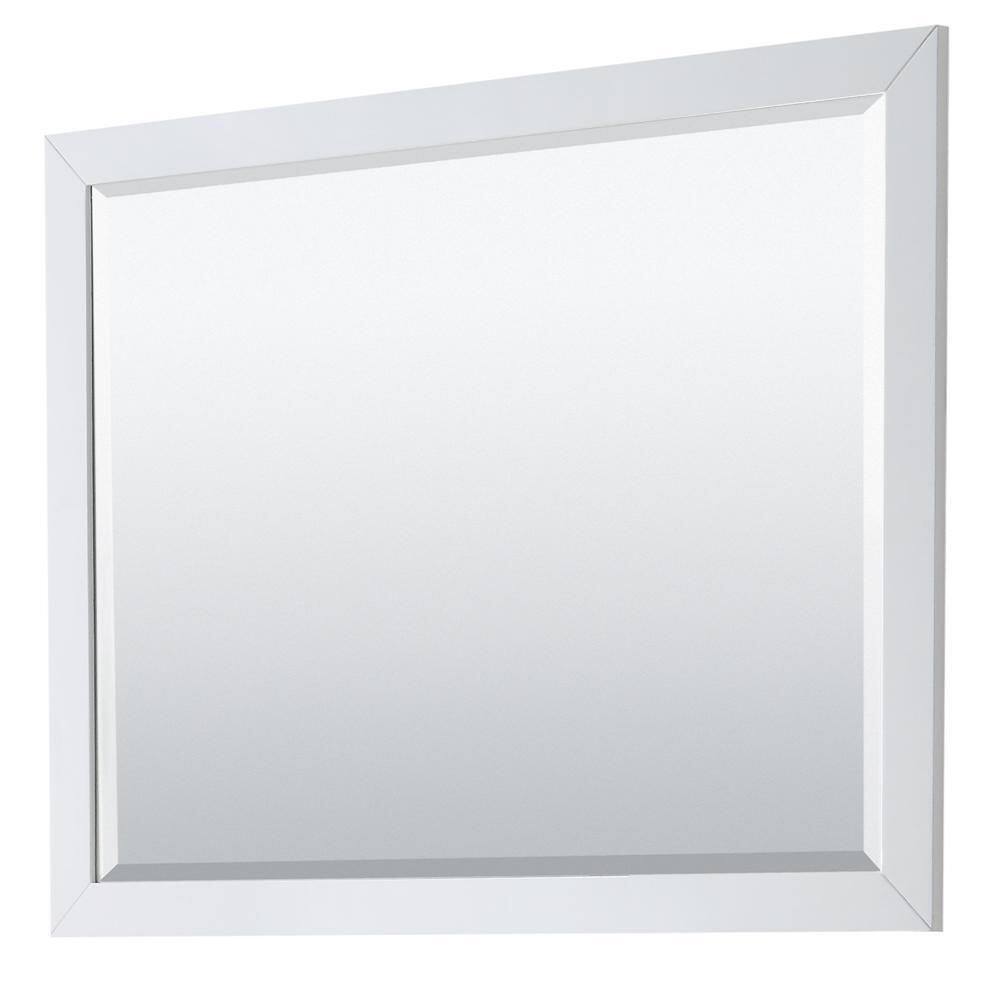 Strada 48" White Transitional Bathroom Vanity with Satin Bronze Trim
