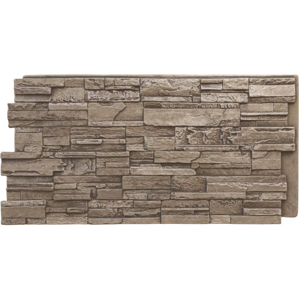 Cascade 48 5/8 in. x 1 1/4 in. Soft Ash Stacked Stone, StoneWall Faux Stone Siding Panel price history on PriceWatchPro