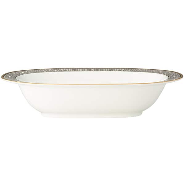 Infinity Bronze 10.5 in., 24 fl. oz (Bronze) Bone China Oval Serving Bowl
