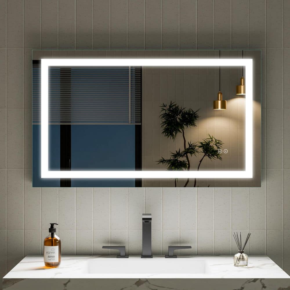 40 in. W x 24 in. H Rectangular Frameless Wall LED Bathroom Vanity Mirror in Aluminum, Anti-Fog, Dimmable price history on PriceWatchPro
