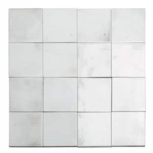 Antiek White 3.94 in. x 3.94 in. Glossy Ceramic Square Wall and Floor Tile (5.39 sq. ft./case) (50-pack)