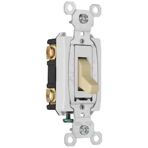 Pass and Seymour 20 Amp 3-Way Commercial Grade Backwire Toggle Switch, Ivory