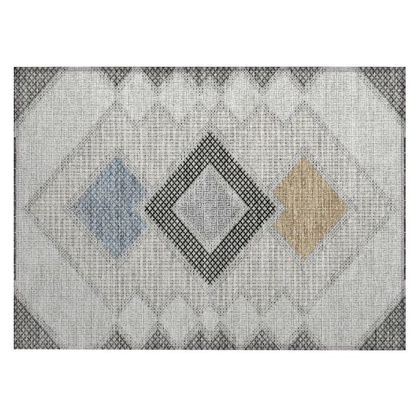 Addison Rugs Chantille Machine Washable Indoor/Outdoor Abstract ACN2111 Gray 1 ft. 8 in. x 2 ft. 6 in. Accent Rug