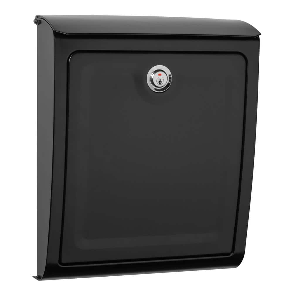 Sienna Black Medium Galvanized Steel Locking Wall Mount Mailbox
