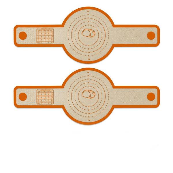 Silicone Fiberglass Orange Non-Stick Bread Sling Baking Mat with Long Handles Heat Resistant Easy Clean 2 Piece