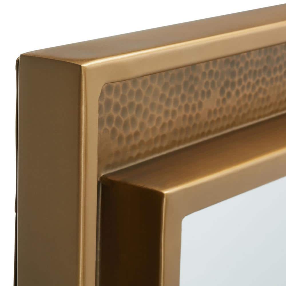 Lavanya Antique Brass Rectangular Wood Frame Mirror