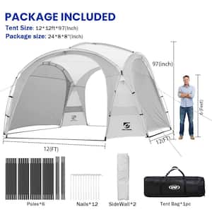 White UPF50+ Canopy for Sport Tent with Light-Weight Design Provides Easy Setup for Camping Trips, backyard Fun
