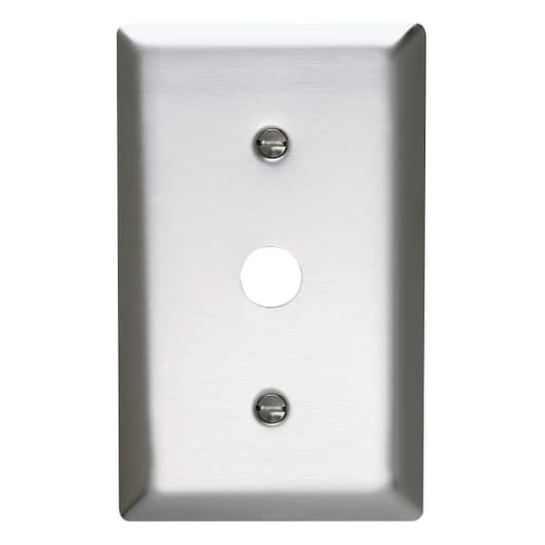 Legrand Pass & Seymour 302/304 S/S 1 Gang Strap Mounted Coaxial Wall Plate, Stainless Steel (1-Pack)