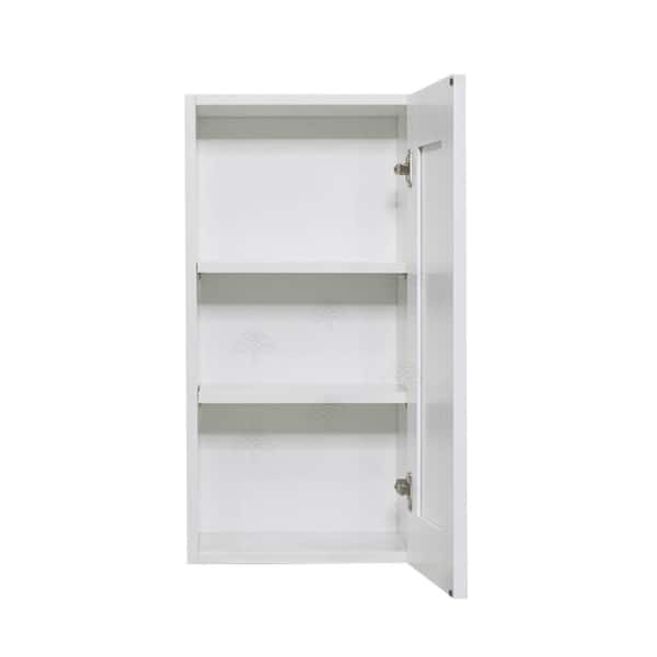 LIFEART CABINETRY Anchester Assembled 15x36x12 in. 1 Door Wall Cabinet with 2 Shelves in Classic White