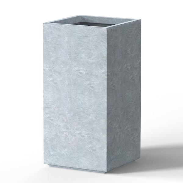 14 in. Large Soft Slate Concrete Rectangular Planter / Pot with Drainage Holes