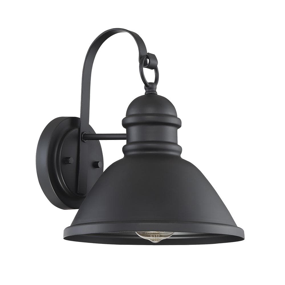 10 in. W x 12 in. H 1-Light Matte Black Hardwired Outdoor Wall Sconce price history on PriceWatchPro