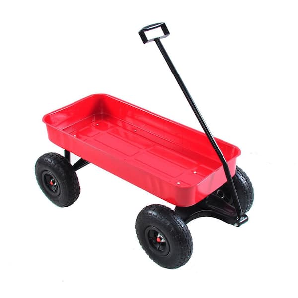 1100 lbs. Capacity Mesh Steel Garden Cart in Green with Removable Sides and  Wheels