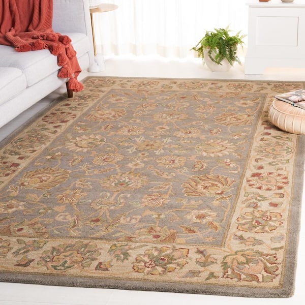 Heritage Blue/Beige 8 ft. x 10 ft. Antique Border Area Rug