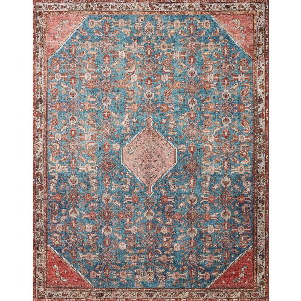 LOLOI II Layla Marine/Clay 2 ft. 6 in. x 12 ft. Distressed Bohemian ...