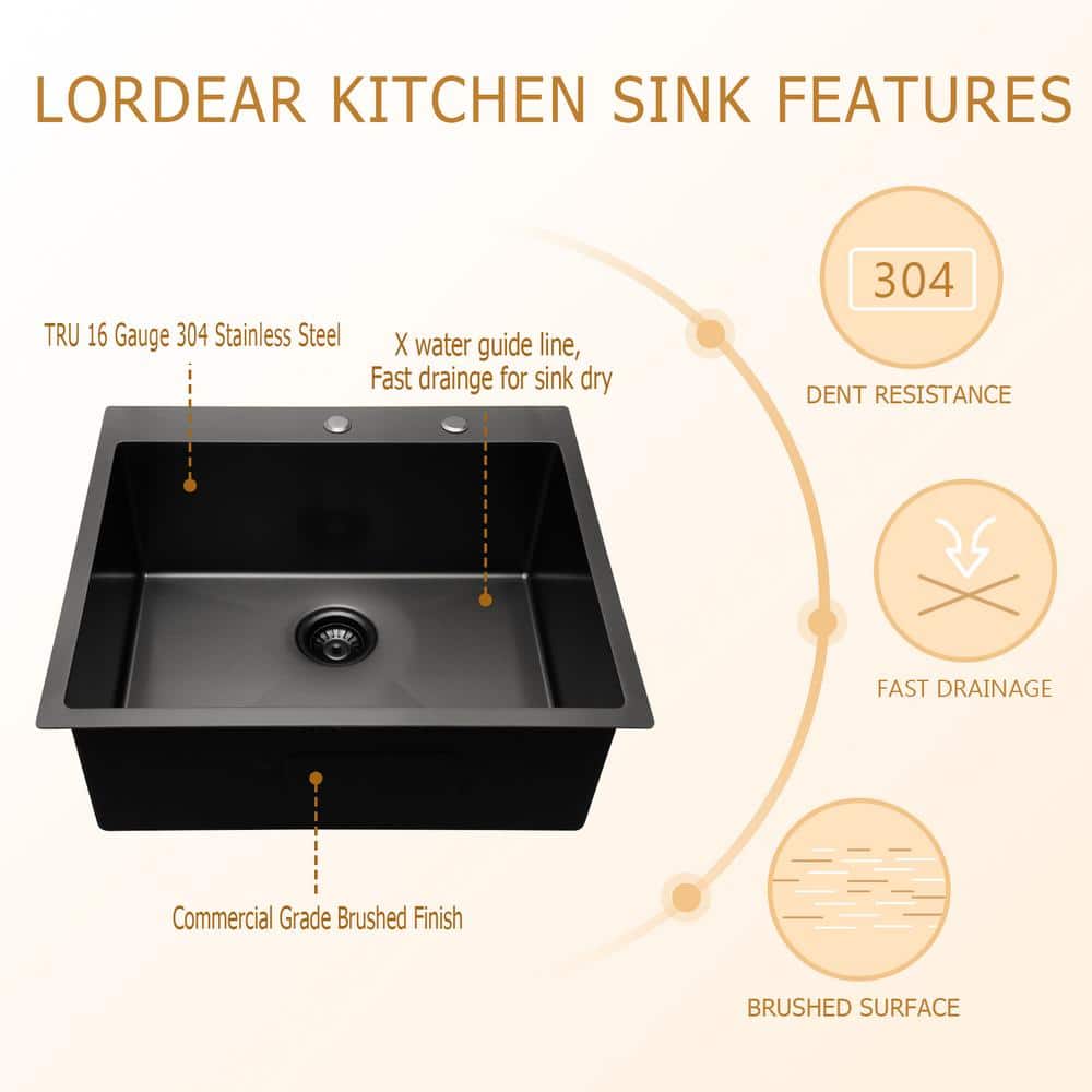 Gunmetal Black 33" Double Bowl Farmhouse Stainless Steel Sink