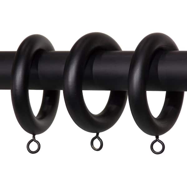 Classic Home Black Wood Curtain Rings (Set of 7)