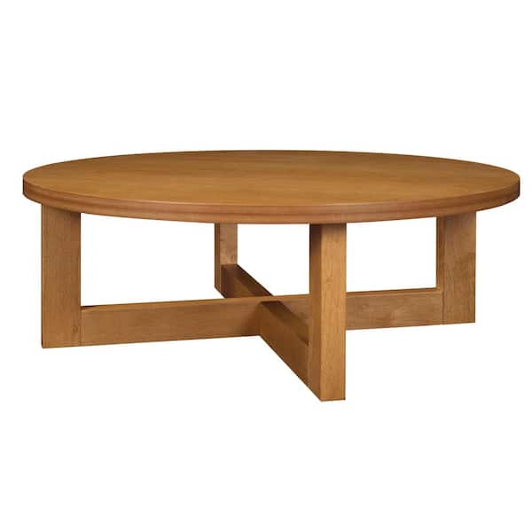 Unbranded Chloe 37 in. Medium Oak Medium Round Wood Coffee Table