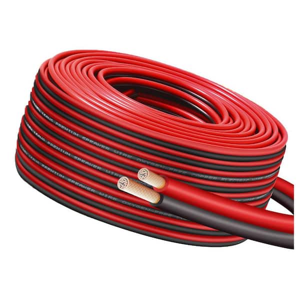 18-Gauge 100 ft. 18 / 2 AWG Red Black Low Voltage Pure Copper Stranded Wire for Landscape Lighting