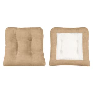 Lisa Solid Tan 16 in. Non Skid Chair Pad