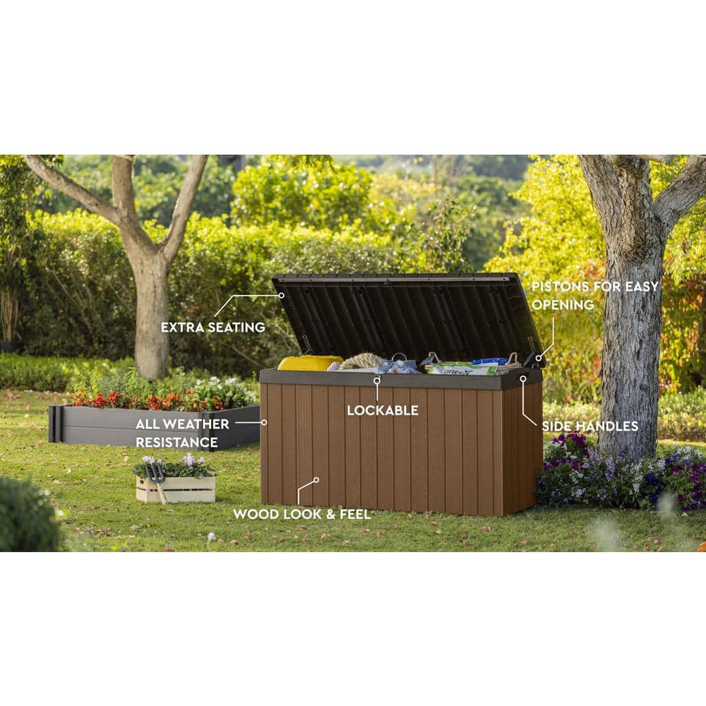 Darwin 150 Gallon Brown Resin Lockable Deck Box