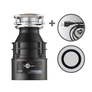 Badger 100 Standard Series 1/3 HP Continuous Feed Garbage Disposal with Power Cord & Putty-Free Sink Seal