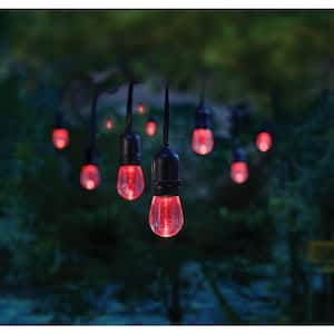 12-Light 24 ft. Indoor/Outdoor Integrated LED String Light with Color Changing Bulbs