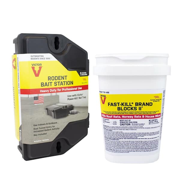 Victor Rodent Bait Station with 4 lbs. Bucket Fast-Kill Brand Blocks